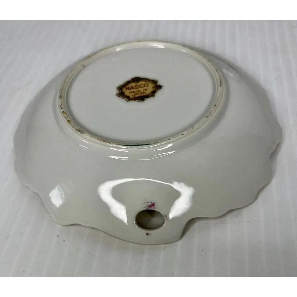 2 Vintage Nasco Japan violet Floral Trinket Dish Leaf Shape 5